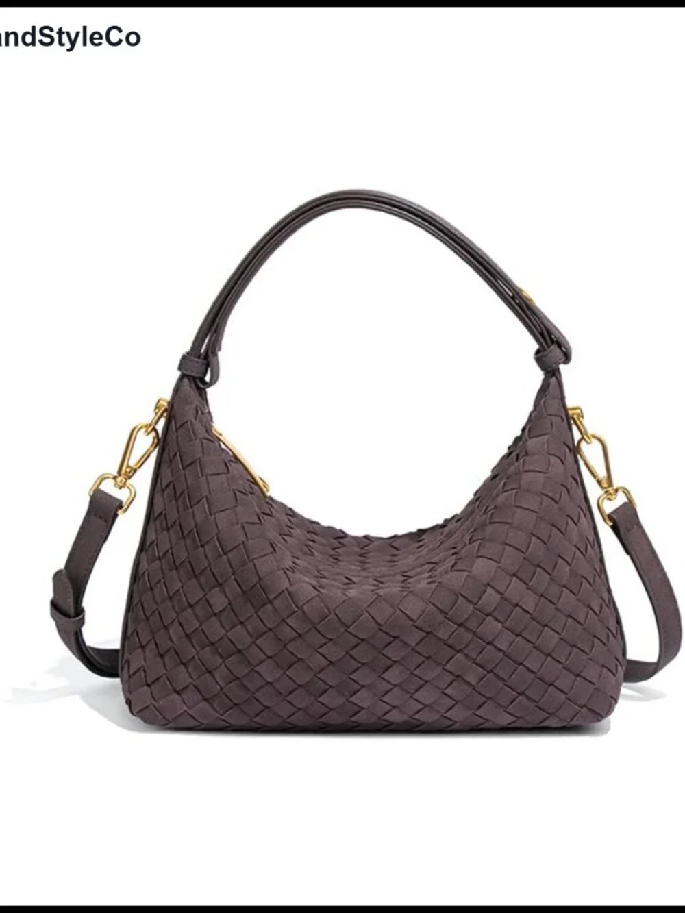Woven Suede Hobo Purse for Women, Faux Suede Shoulder Bag, Crossbody Bag with 2